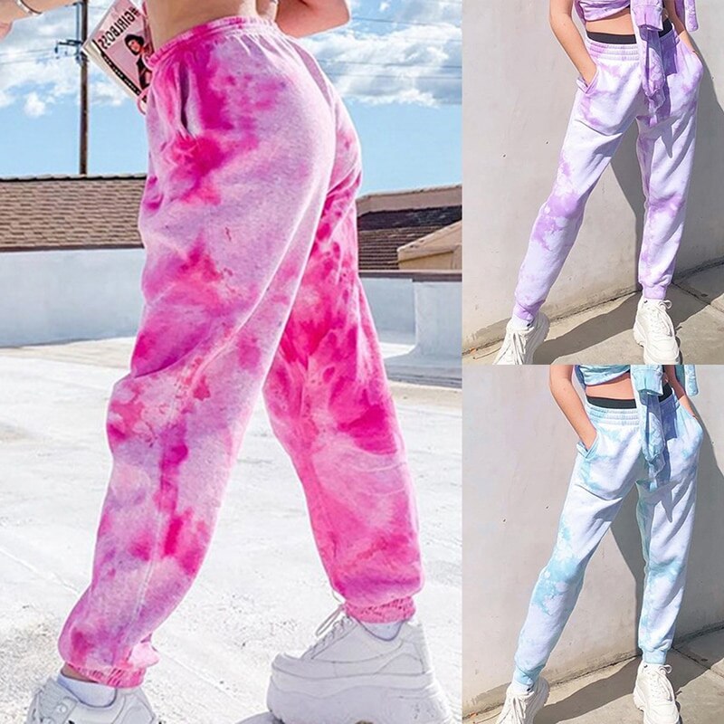 Sweatpants Tie Dye Women High Waist Baggy Jogging pants | ManiaShopp.Com